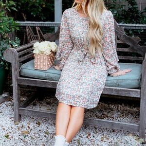 NWT IVY CITY CO chloe ditsy floral dress in white M